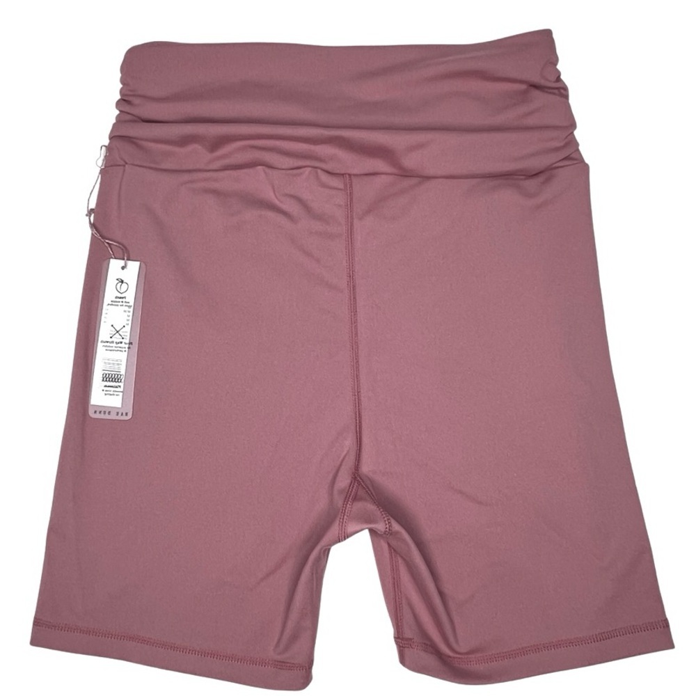 Rae Dunn New Shorts Pulse Bike BALANCE. Ruched Waist Nostalgia Rose Medium M NWT - Picture 4 of 15